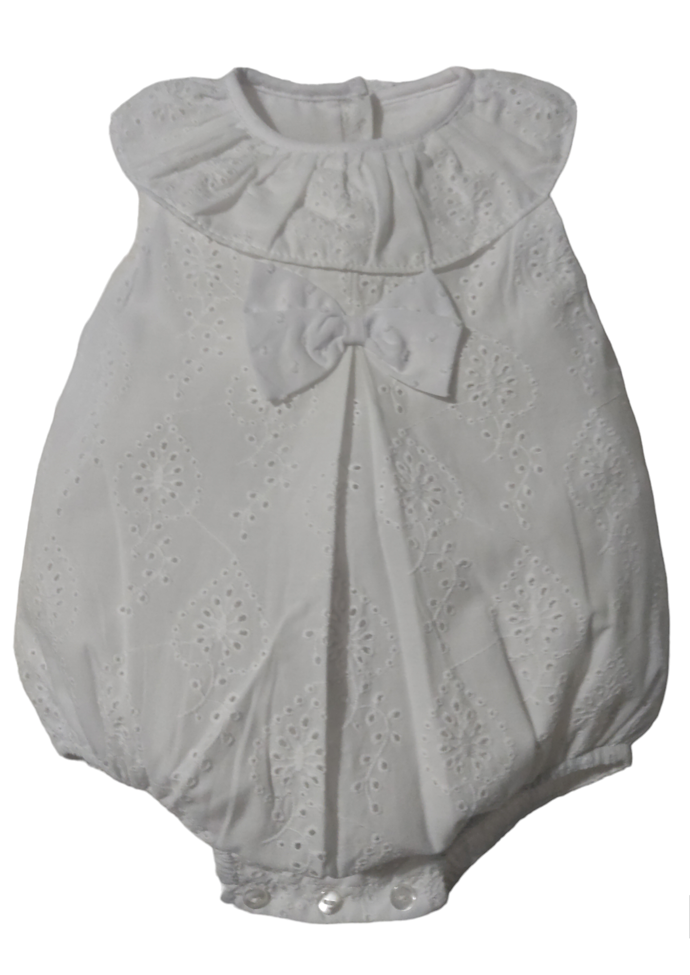 Pelele bebe niña con cuello bordado