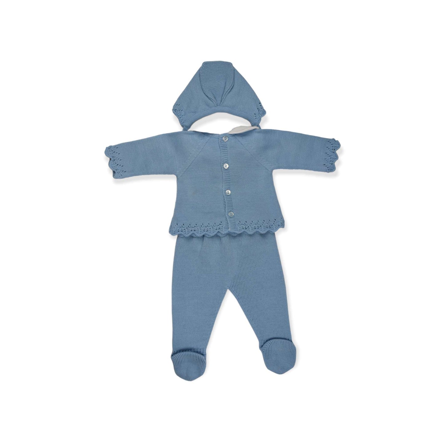 Conjunto de bebe para primera puesta de 3 piezas color Azulon
