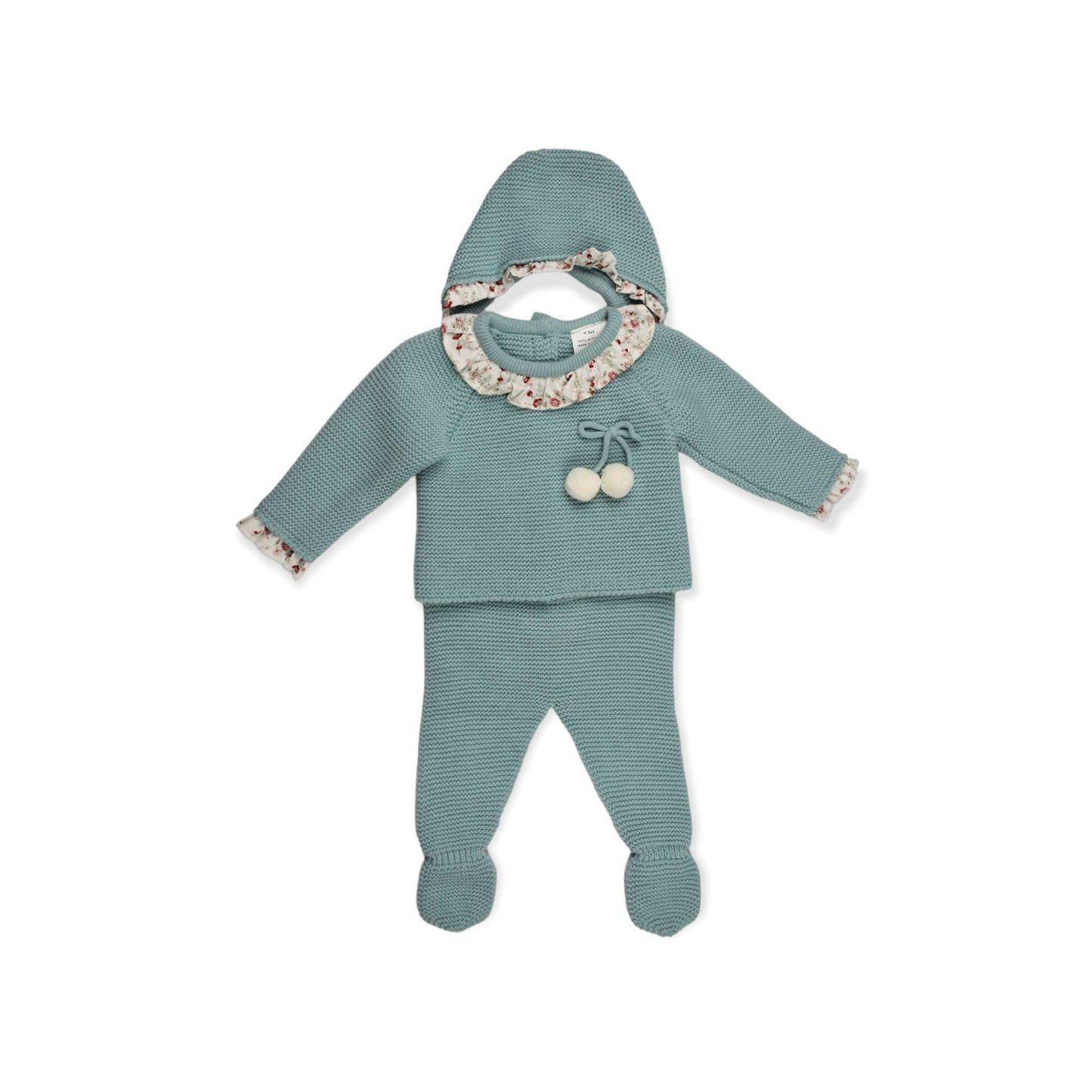 Conjunto de bebe para primera puesta color verde agua