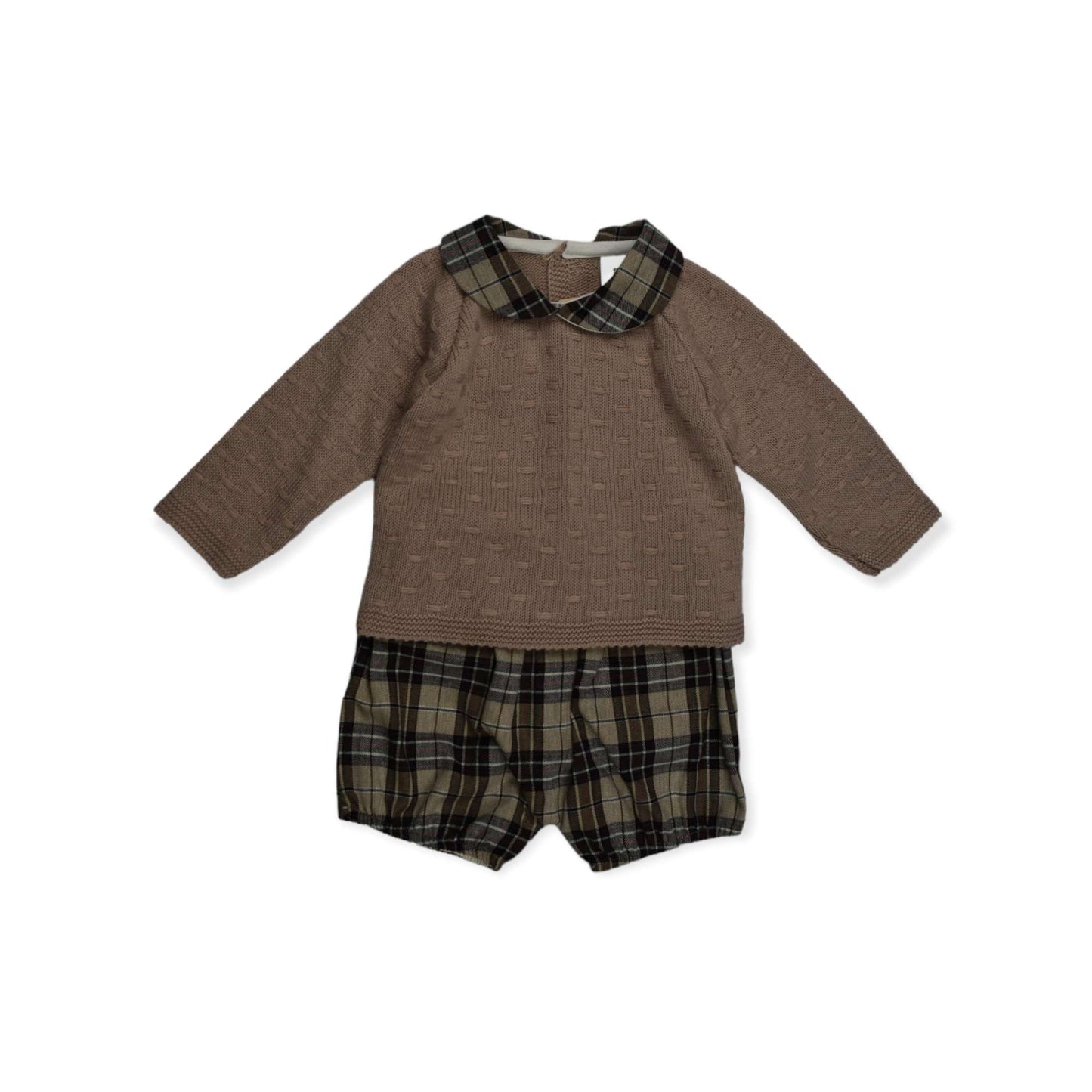 Conjunto de bebe de punto y tela