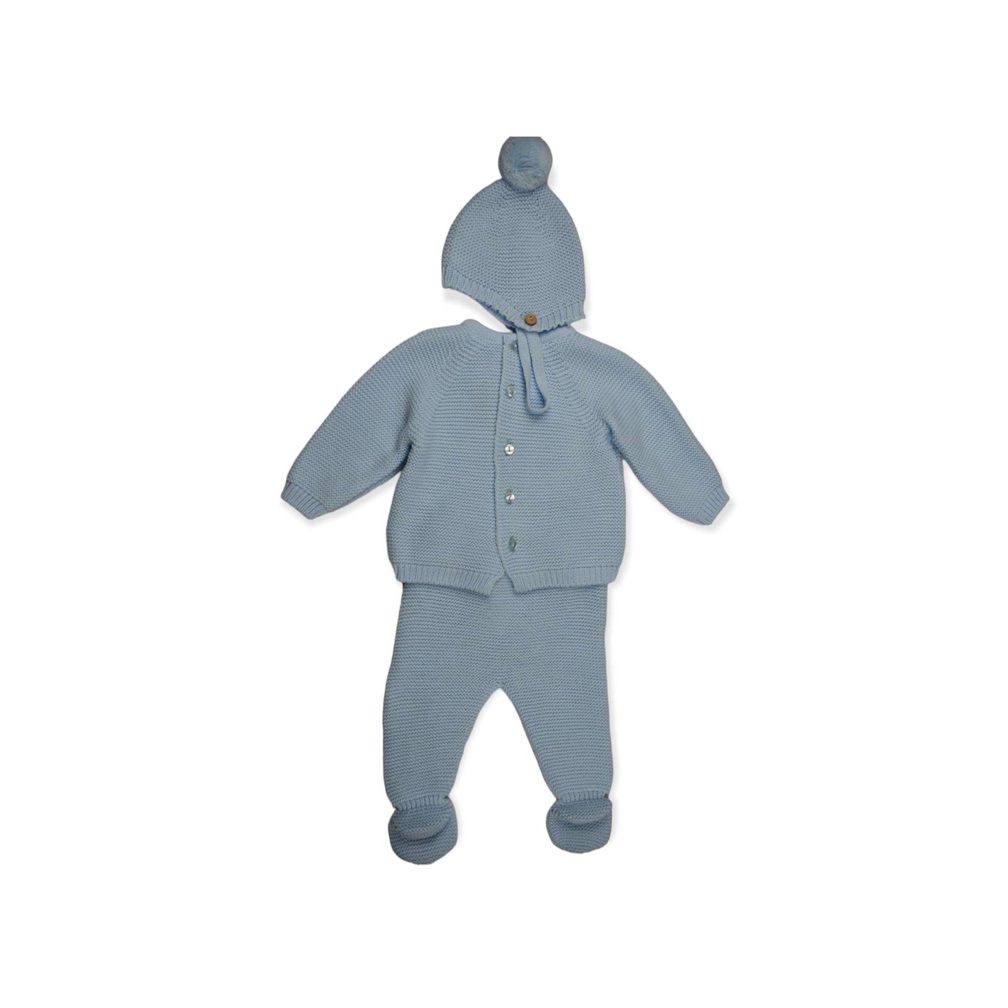 Conjunto de bebe para primera puesta color celeste