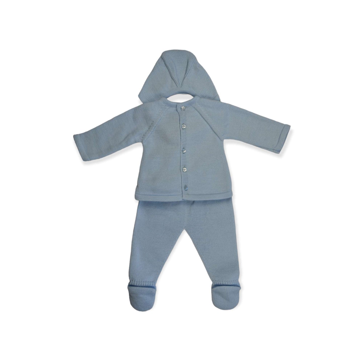 Conjunto de bebe para primera puesta de 3 piezas color Celeste