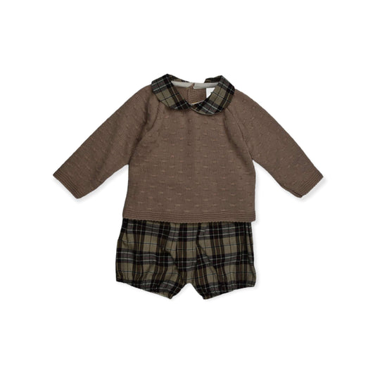 Conjunto de bebe de punto y tela