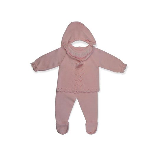 Conjunto de bebe para primera puesta de 3 piezas color Rosa